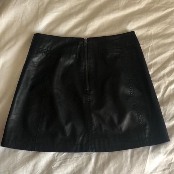 Black Leather Free People Skirt - Picture 2 of 3